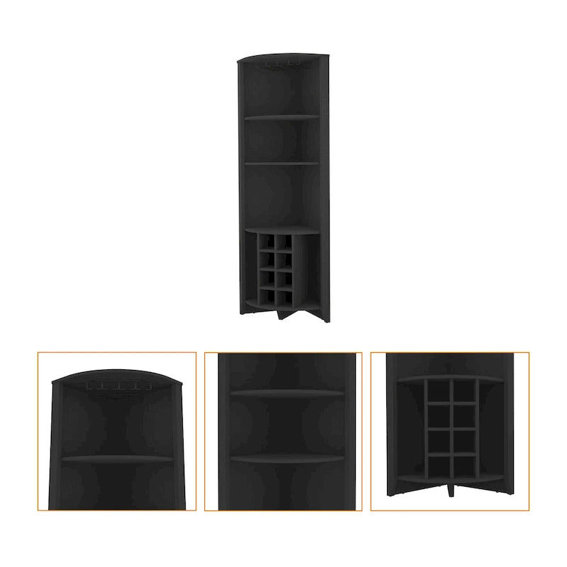 Mueble bar esquinero Black Wood de 71