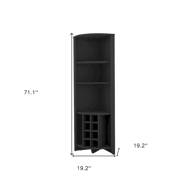 Mueble bar esquinero Black Wood de 71