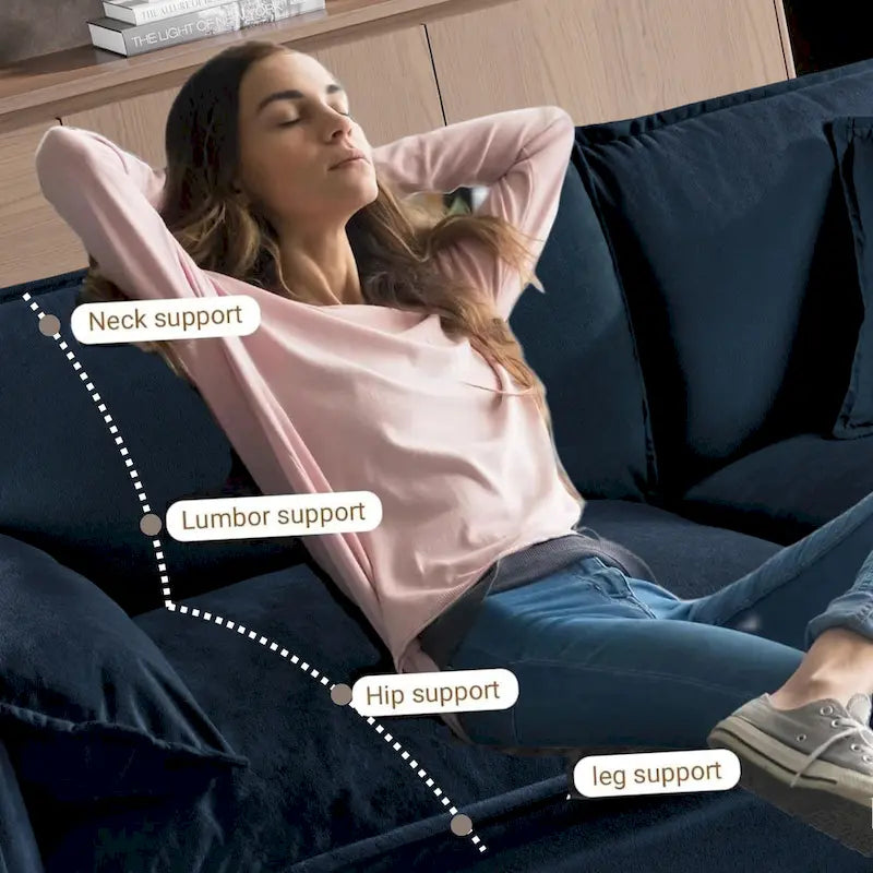 75.59 Sofá biplaza de chenilla nube con asiento profundo y 4 almohadas