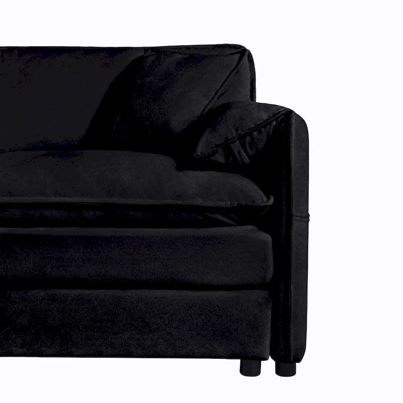 75.59 Sofá biplaza de chenilla nube con asiento profundo y 4 almohadas