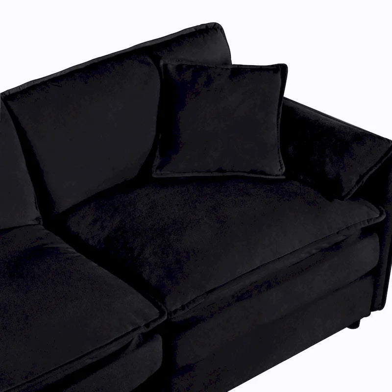 75.59 Sofá biplaza de chenilla nube con asiento profundo y 4 almohadas