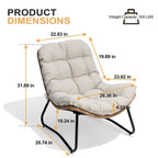Sillones Papasan para Exterior con Cojín Acolchado Grueso de Ratán PE para Patio