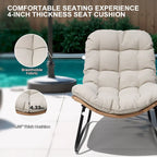 Sillones Papasan para Exterior con Cojín Acolchado Grueso de Ratán PE para Patio