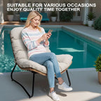 Sillones Papasan para Exterior con Cojín Acolchado Grueso de Ratán PE para Patio