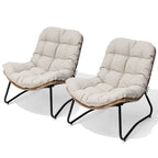 Sillones Papasan para Exterior con Cojín Acolchado Grueso de Ratán PE para Patio