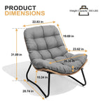 Sillones Papasan para Exterior con Cojín Acolchado Grueso de Ratán PE para Patio