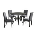 Juegos de mesa y sillas de comedor modernos de mediados de siglo Juegos de mesa de comedor de cocina rústica con remaches de latón y patas de metal