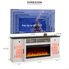 Mueble para TV de 80 pulgadas estilo casa de campo con chimenea, centro de entretenimiento