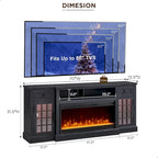 Mueble para TV de 80 pulgadas estilo casa de campo con chimenea, centro de entretenimiento