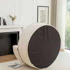 Sillón moderno redondo con barril y otomana - Sofá de terciopelo