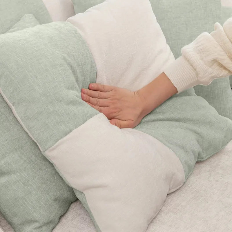 Sillón moderno redondo con barril y otomana - Sofá de terciopelo