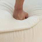 Sillón moderno redondo con barril y otomana - Sofá de terciopelo