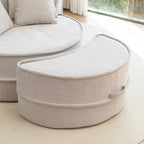 Sillón moderno redondo con barril y otomana - Sofá de terciopelo
