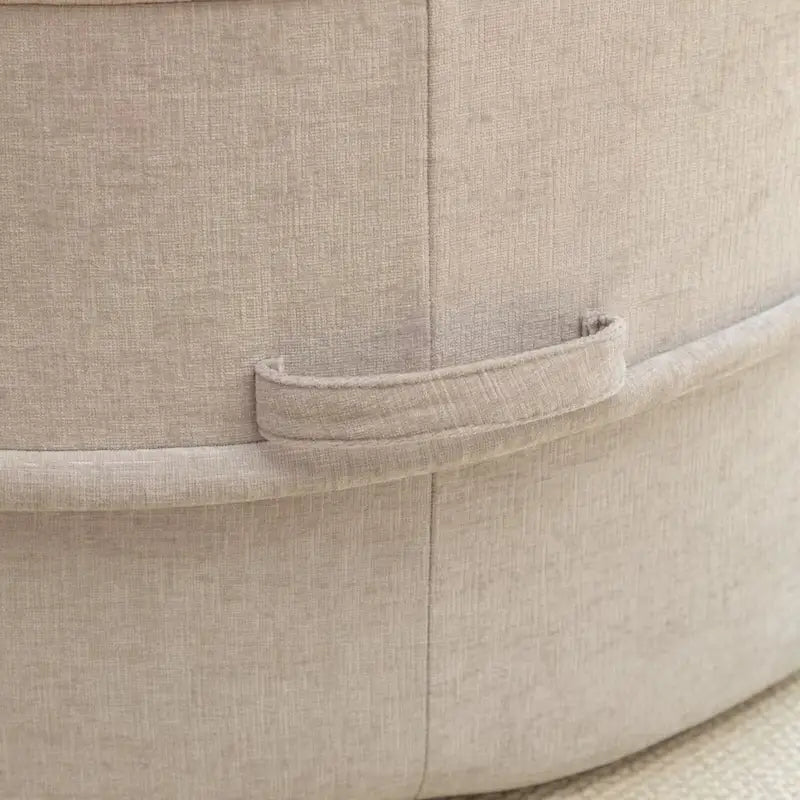 Sillón moderno redondo con barril y otomana - Sofá de terciopelo