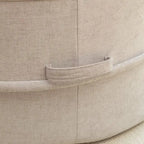Sillón moderno redondo con barril y otomana - Sofá de terciopelo