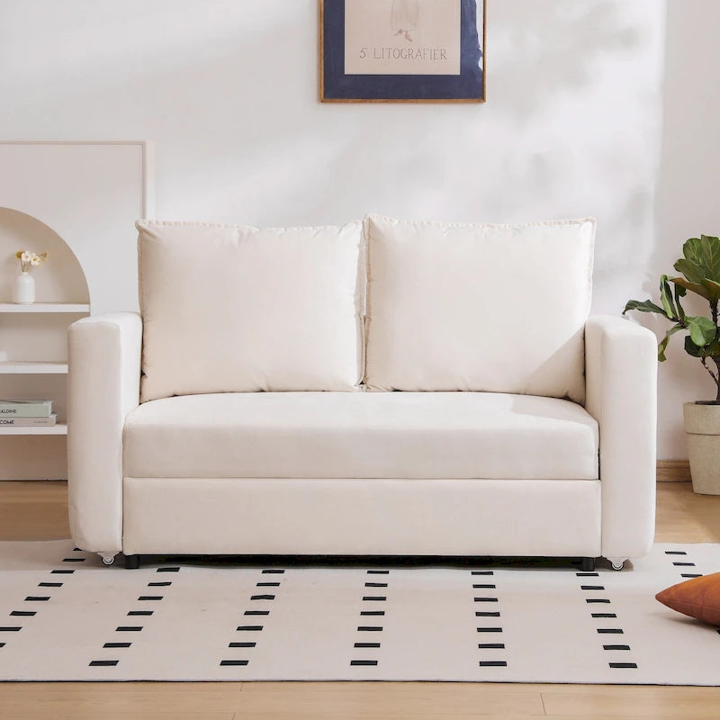 Sofá biplaza, sofá cama 2 en 1 con cama extraíble, sofá futón con reposabrazos ajustables, sofás para sala de estar, dormitorio