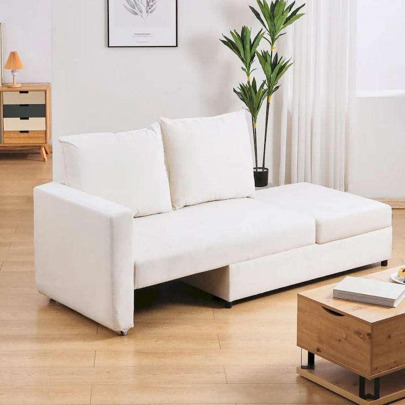 Sofá biplaza, sofá cama 2 en 1 con cama extraíble, sofá futón con reposabrazos ajustables, sofás para sala de estar, dormitorio
