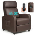 Sillón reclinable de masaje, sofá individual con asiento acolchado y reposapiés