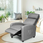 Sillón reclinable de masaje, sofá individual con asiento acolchado y reposapiés