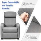 Sillón reclinable de masaje, sofá individual con asiento acolchado y reposapiés