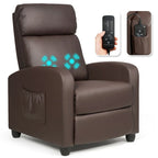 Sillón reclinable de masaje, sofá individual con asiento acolchado y reposapiés