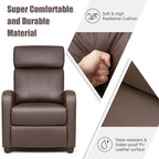 Sillón reclinable de masaje, sofá individual con asiento acolchado y reposapiés