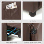 Sillón reclinable de masaje, sofá individual con asiento acolchado y reposapiés