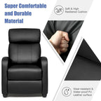 Sillón reclinable de masaje, sofá individual con asiento acolchado y reposapiés