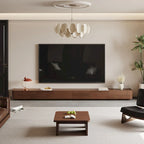 Muebles de TV modernos de mediados de siglo, 4-6 cajones, consola multimedia de madera maciza marrón