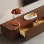 Muebles de TV modernos de mediados de siglo, 4-6 cajones, consola multimedia de madera maciza marrón