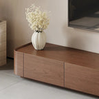 Muebles de TV modernos de mediados de siglo, 4-6 cajones, consola multimedia de madera maciza marrón