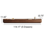 Muebles de TV modernos de mediados de siglo, 4-6 cajones, consola multimedia de madera maciza marrón