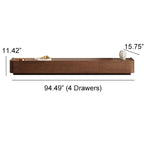 Muebles de TV modernos de mediados de siglo, 4-6 cajones, consola multimedia de madera maciza marrón