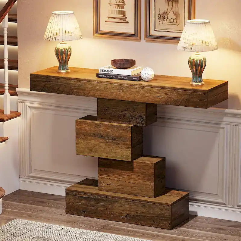 Mesa de sofá de consola de granja de madera de 42.5 pulgadas para recibidor