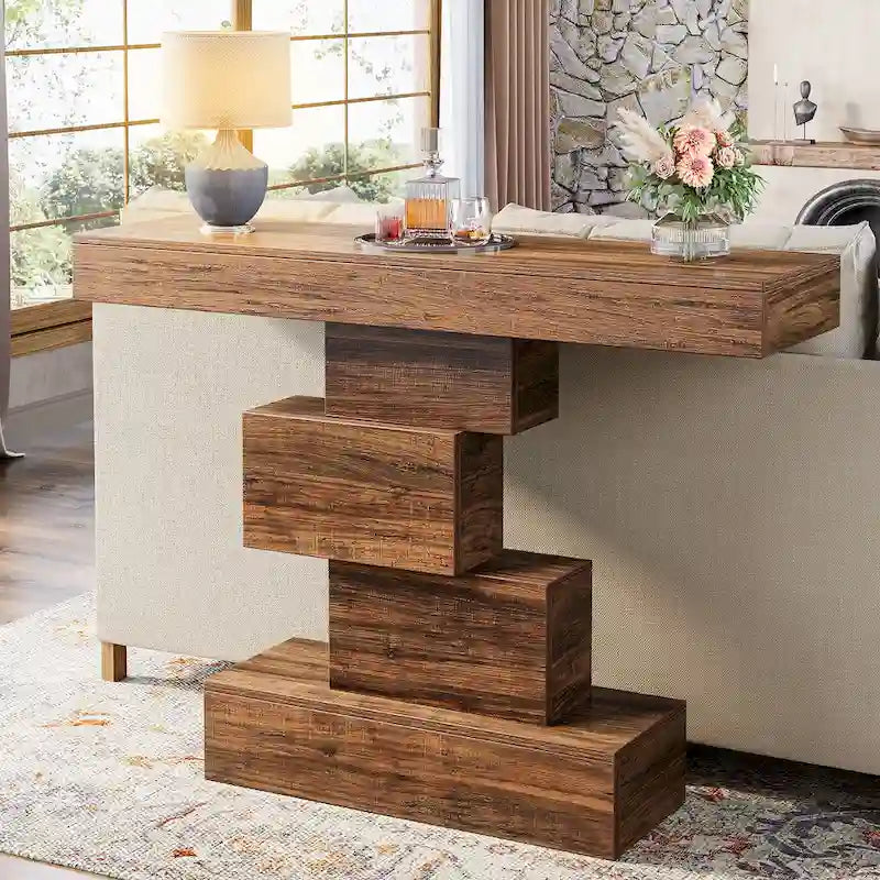 Mesa de sofá de consola de granja de madera de 42.5 pulgadas para recibidor