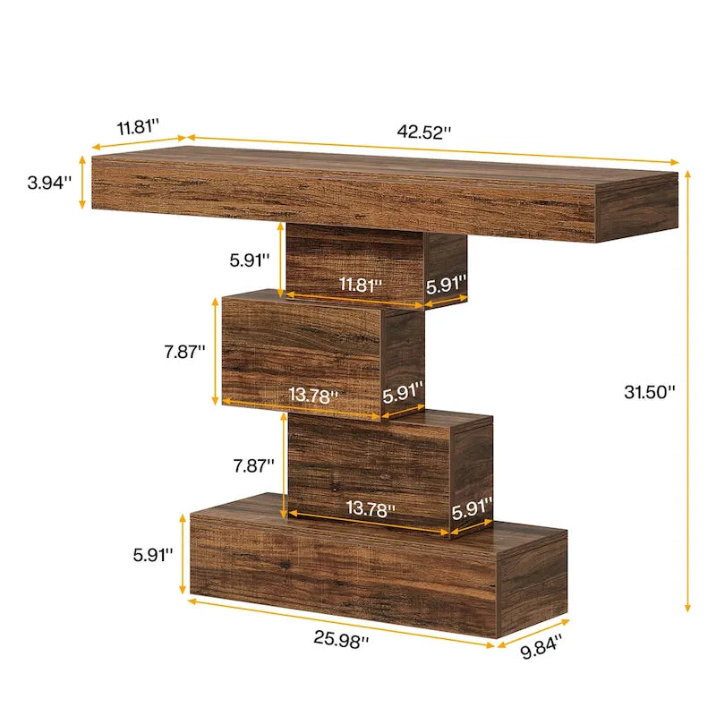 Mesa de sofá de consola de granja de madera de 42.5 pulgadas para recibidor