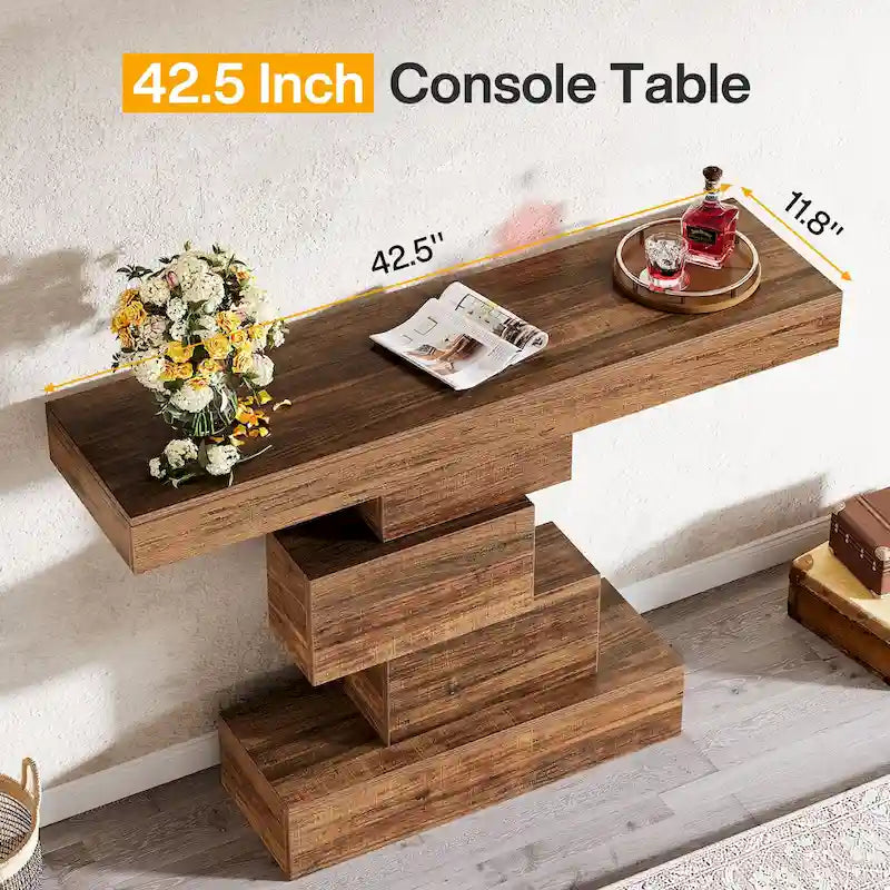Mesa de sofá de consola de granja de madera de 42.5 pulgadas para recibidor