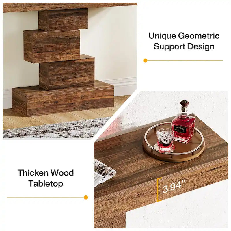 Mesa de sofá de consola de granja de madera de 42.5 pulgadas para recibidor
