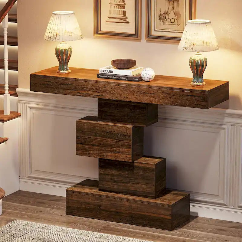 Mesa de sofá de consola de granja de madera de 42.5 pulgadas para recibidor