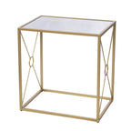 Mesa auxiliar de metal dorado de estilo transicional