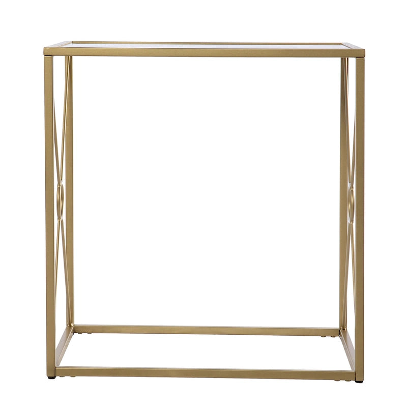 Mesa auxiliar de metal dorado de estilo transicional