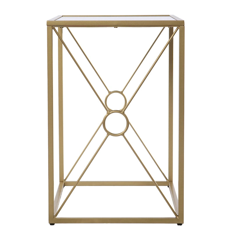 Mesa auxiliar de metal dorado de estilo transicional