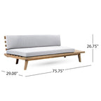 Sofá modular en forma de V de madera minimalista