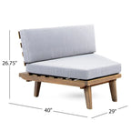 Sofá modular en forma de V de madera minimalista