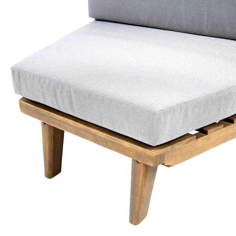 Sofá modular en forma de V de madera minimalista