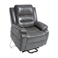 Sillón reclinable eléctrico de lujo con elevador asistido y respaldo dividido, para personas mayores, de piel sintética