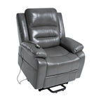 Sillón reclinable eléctrico de lujo con elevador asistido y respaldo dividido, para personas mayores, de piel sintética