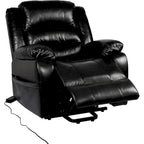 Sillón reclinable eléctrico de lujo con elevador asistido y respaldo dividido, para personas mayores, de piel sintética