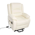 Sillón reclinable eléctrico de lujo con elevador asistido y respaldo dividido, para personas mayores, de piel sintética