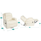Sillón reclinable eléctrico de lujo con elevador asistido y respaldo dividido, para personas mayores, de piel sintética
